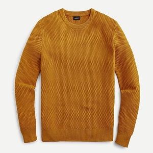 Cotton crewneck sweater in checker stitch